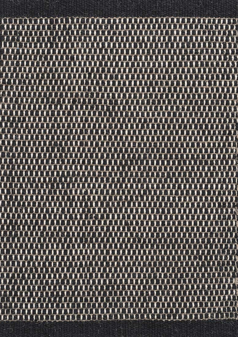plain black wool rug