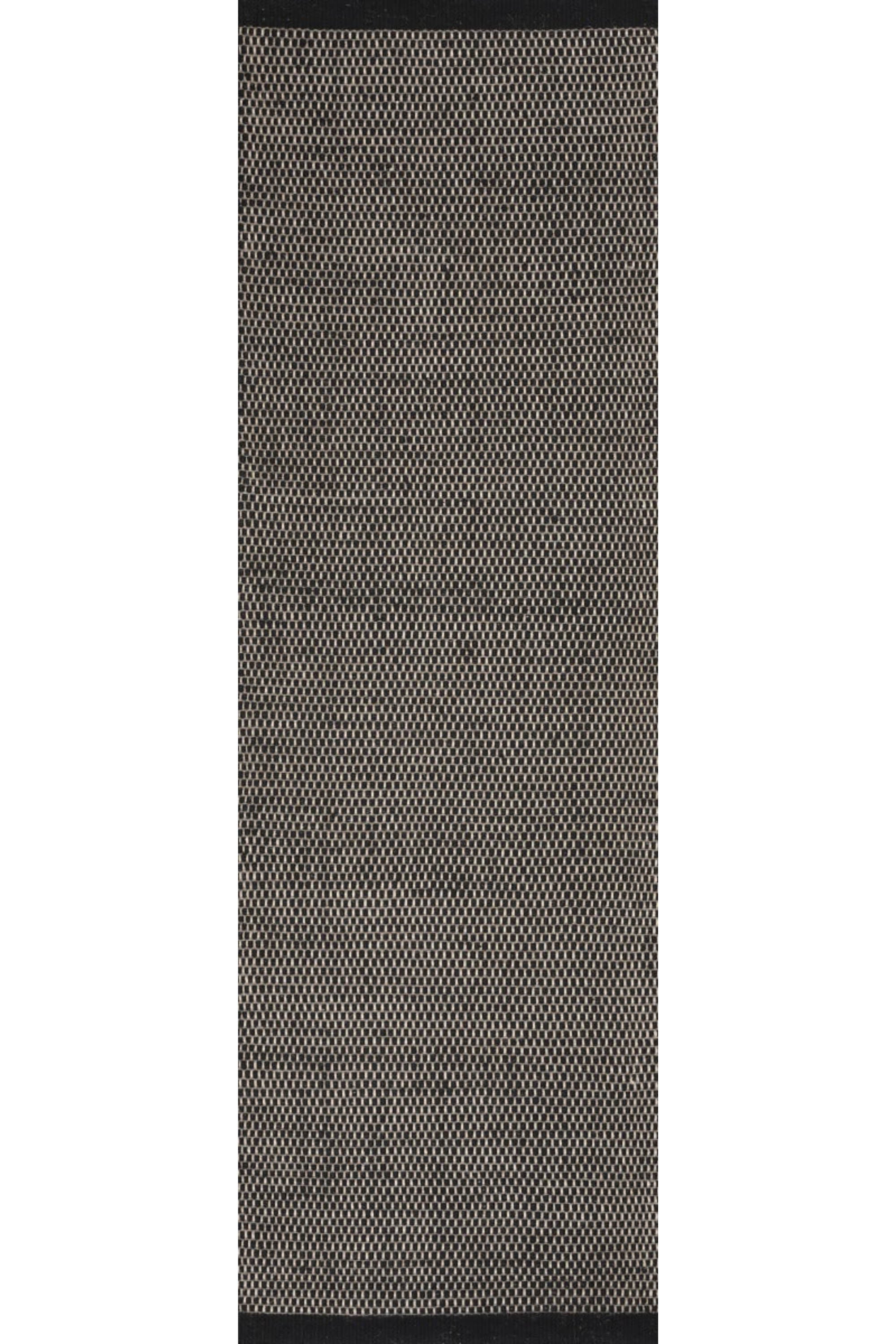 Plain black wool runner