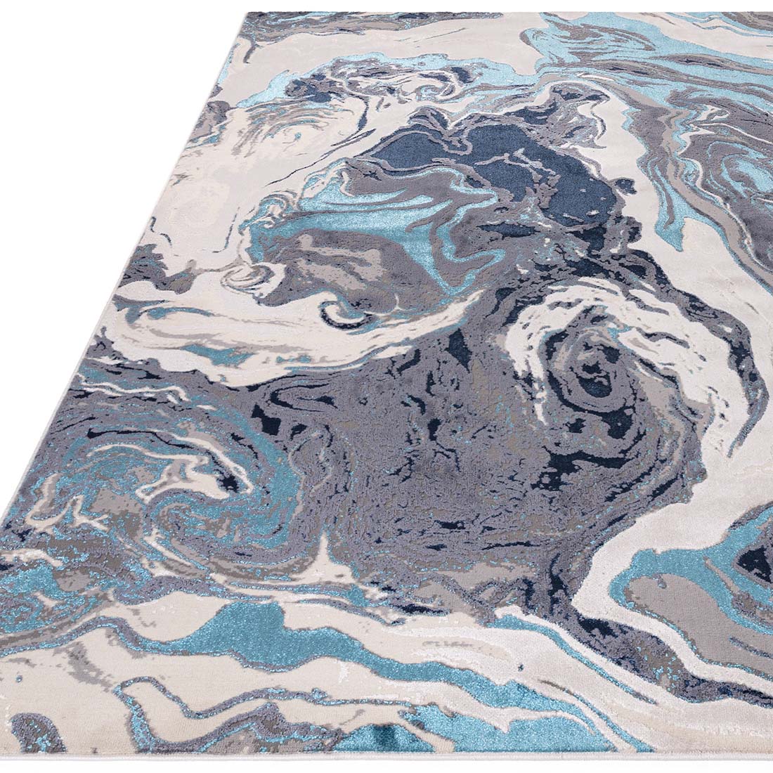 modern abstract blue area rug
