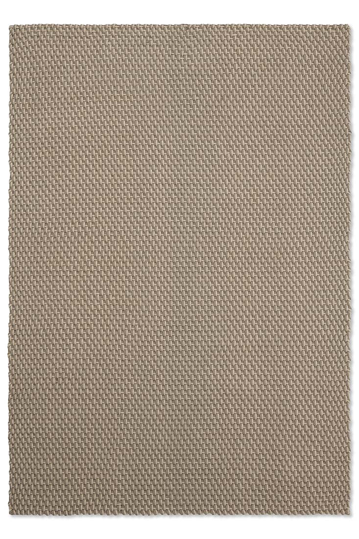 eco-conscious taupe and beige modern indoor outdoor polyethylene water resistant luxury rug
