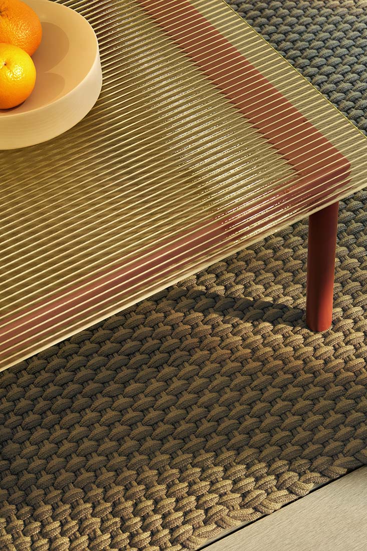 climate friendly brown modern indoor outdoor polyethylene weatherproof rug
