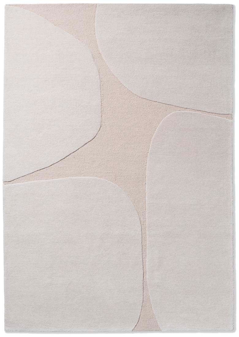 cream rug with cream shapes
