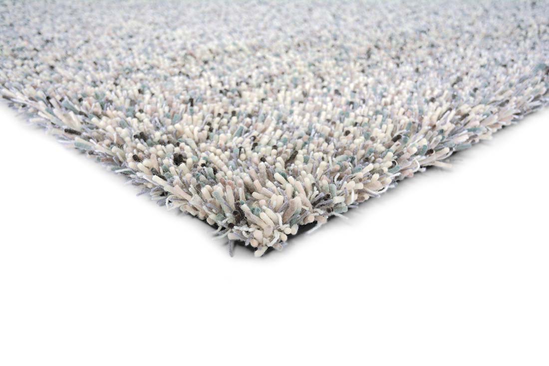  grey and duck egg blue shagpile area rug 
