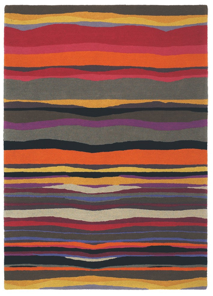 brink and campman wool rug with a multicolour abstract stripe pattern