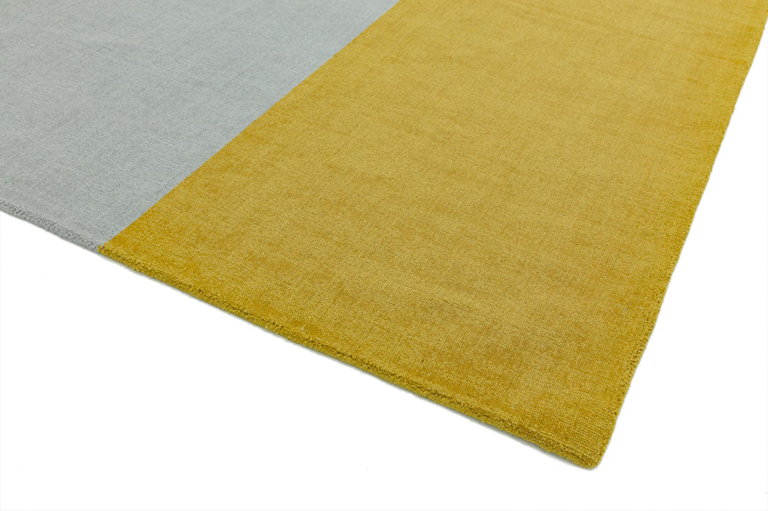 mustard yellow and grey geometric rug