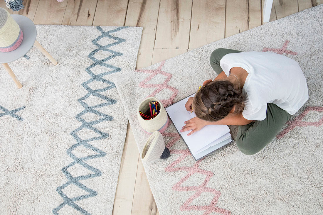 Cotton Beige Moroccan rug
