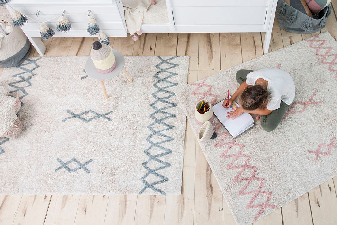 Cotton Beige Moroccan rug
