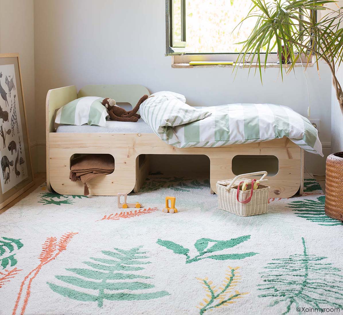 Floral Multicoloured Cotton Rug
