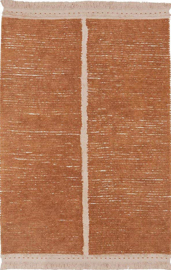 reversible textured rug in beige and brown