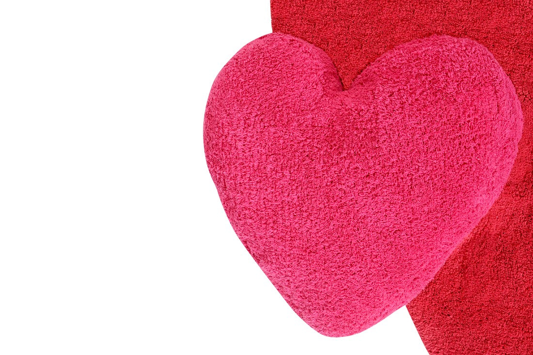 heart shaped rug with heart shaped cushion