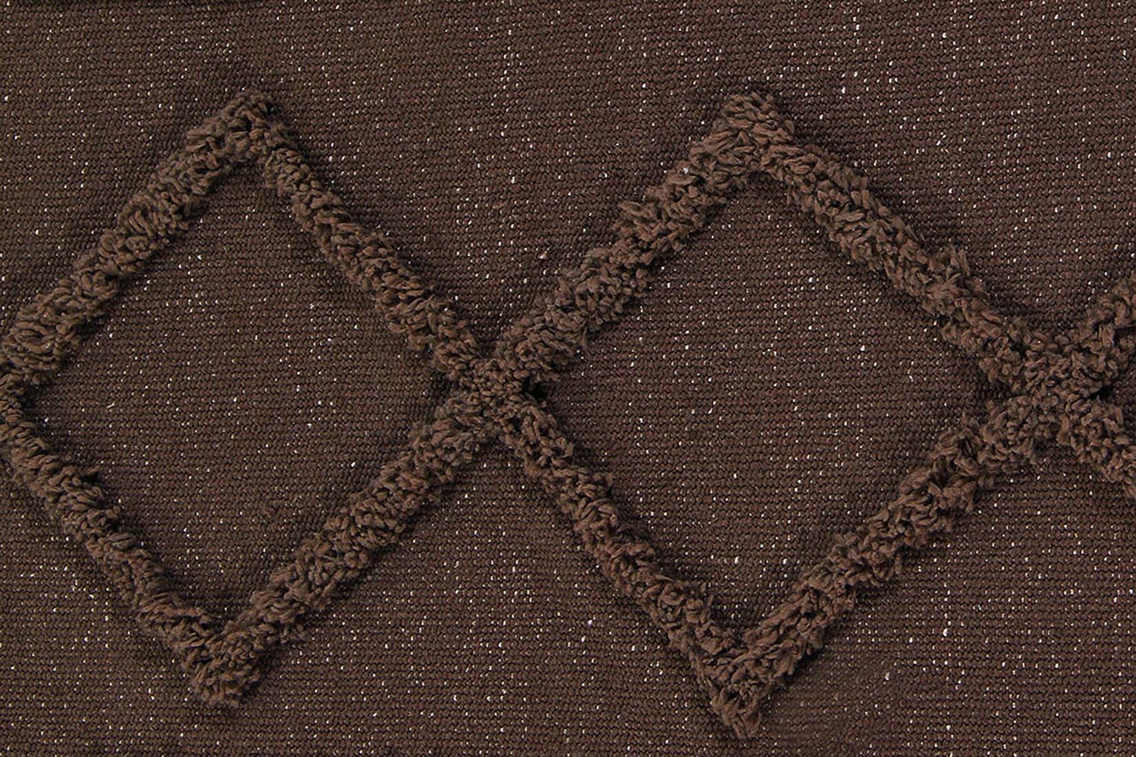 cotton washable brown rug with tribal pattern
