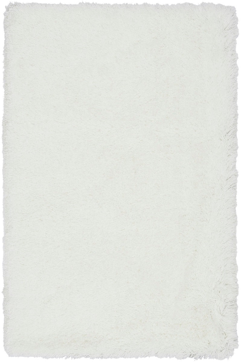 white shagpile rug