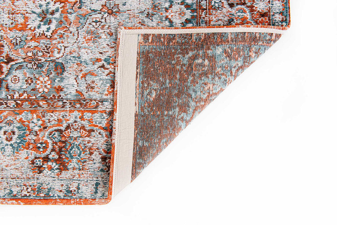  blue and orange vintage style rug
