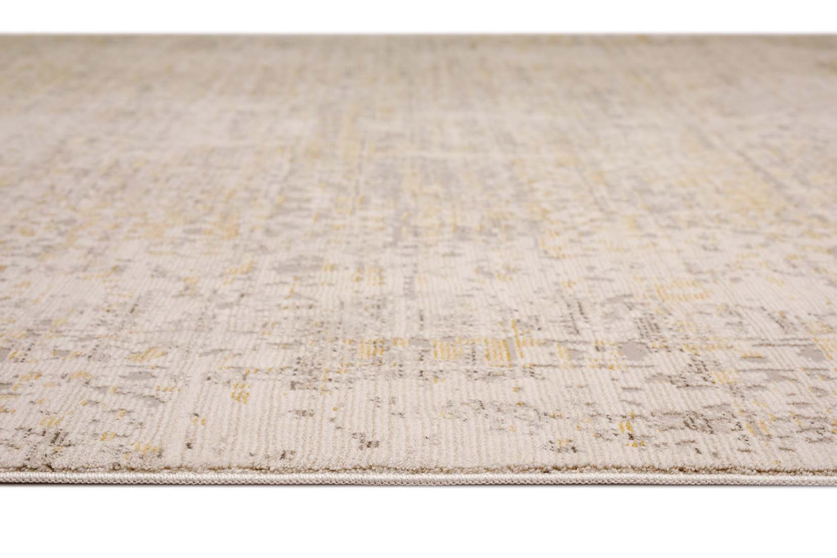Persian style area rug in yellow and grey
