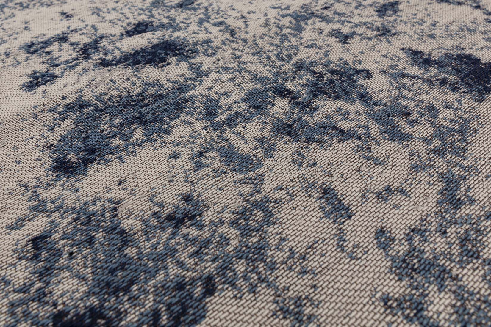 abstract indoor/outdoor rug in blue
