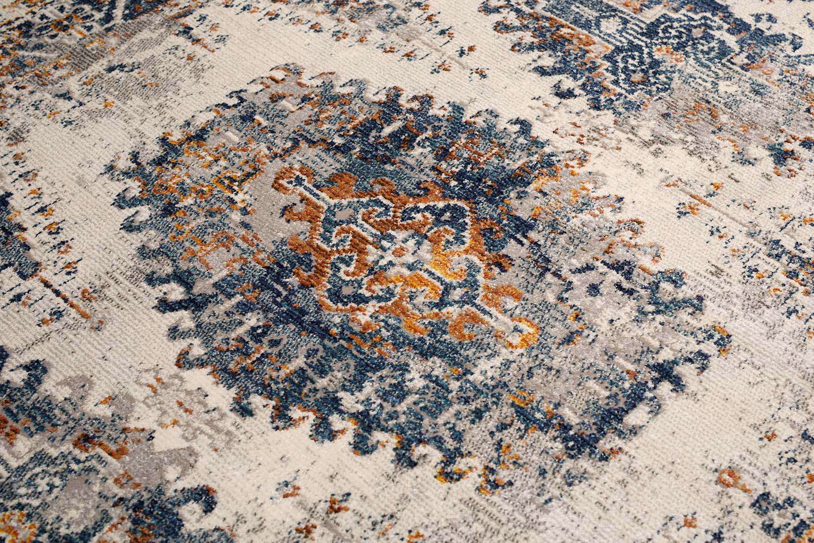 aztec style area rug in blue