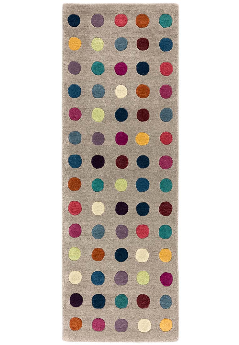 multicolour runner with a polka dot pattern