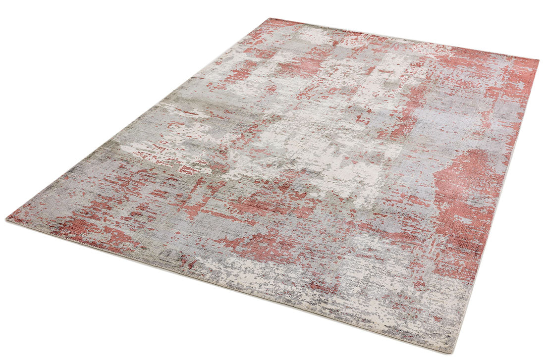 red and grey abstract rug