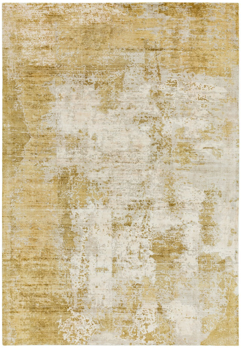 yellow and beige abstract rug