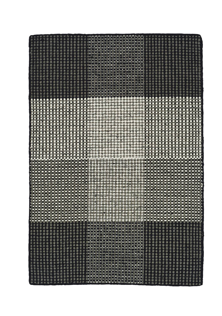 black geometric rug