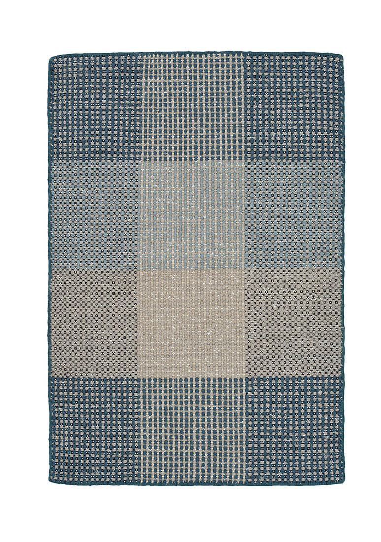 blue geometric rug