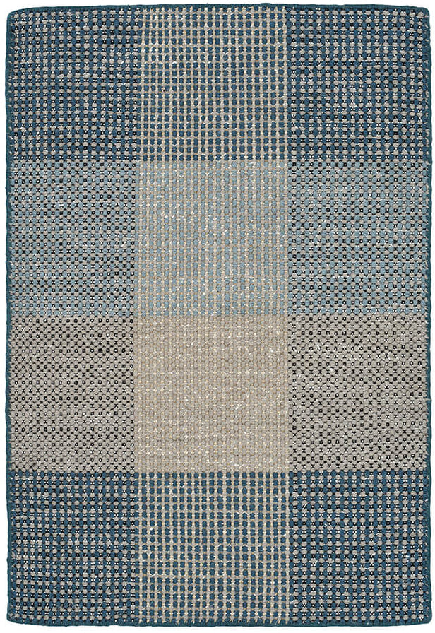 blue geometric rug