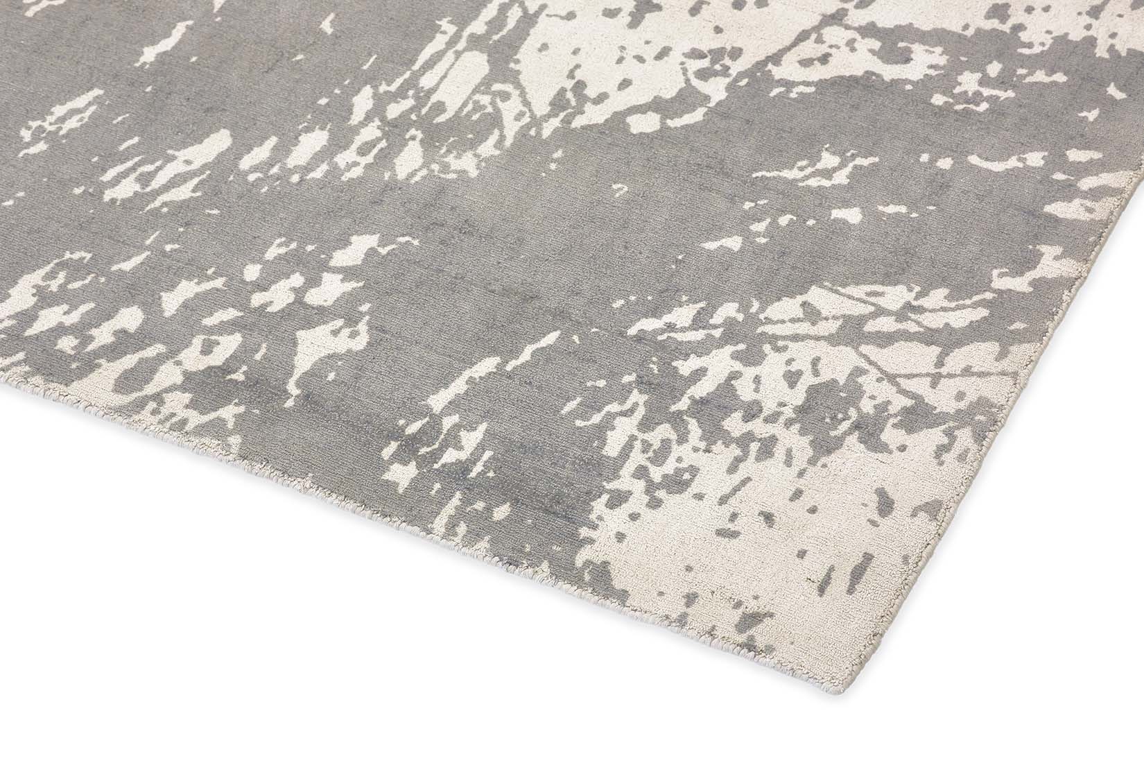 abstract cotton rug in grey and beige
