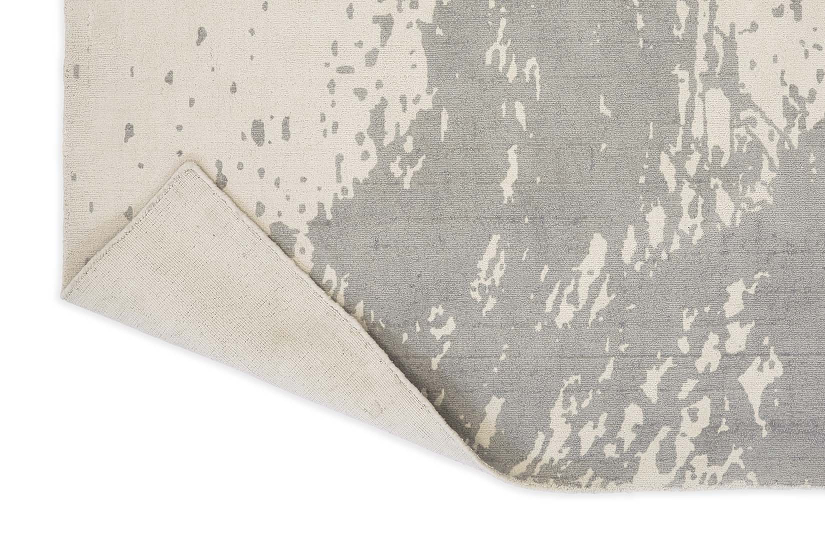 abstract cotton rug in grey and beige
