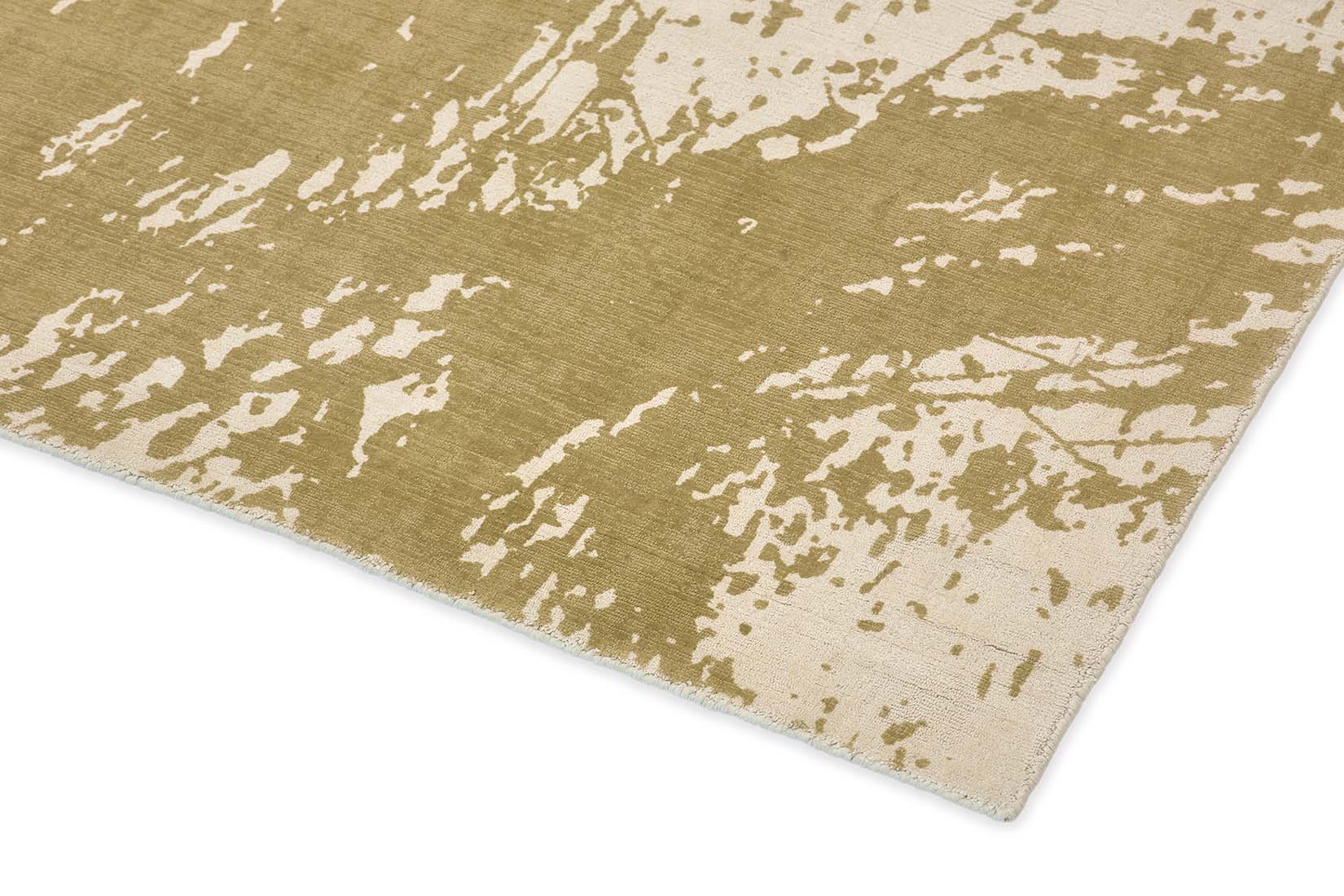abstract cotton rug in beige and gold
