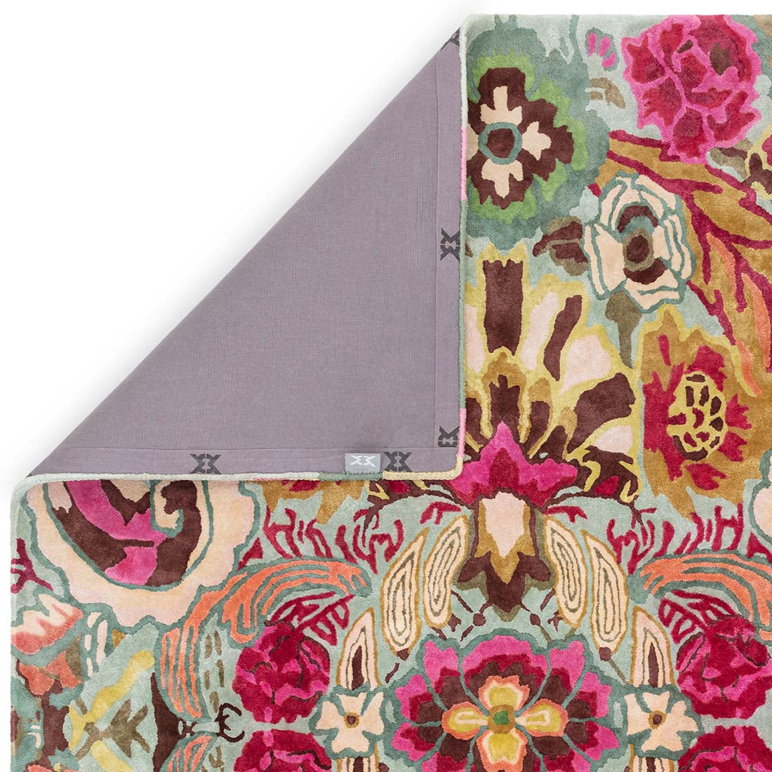 multicolour handtufted modern rug in a floral design
