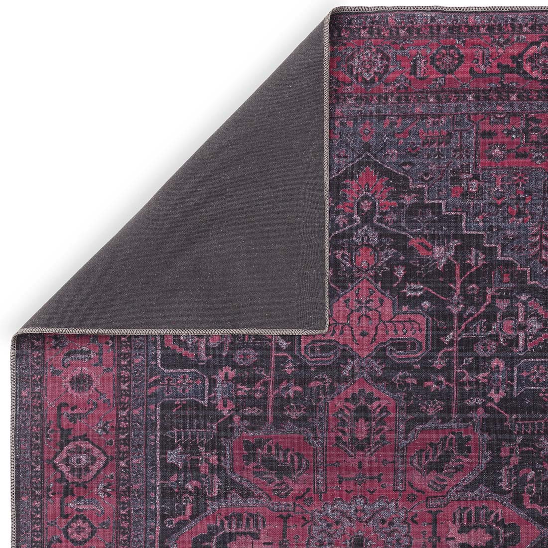 pink Persian inspired area rug 
