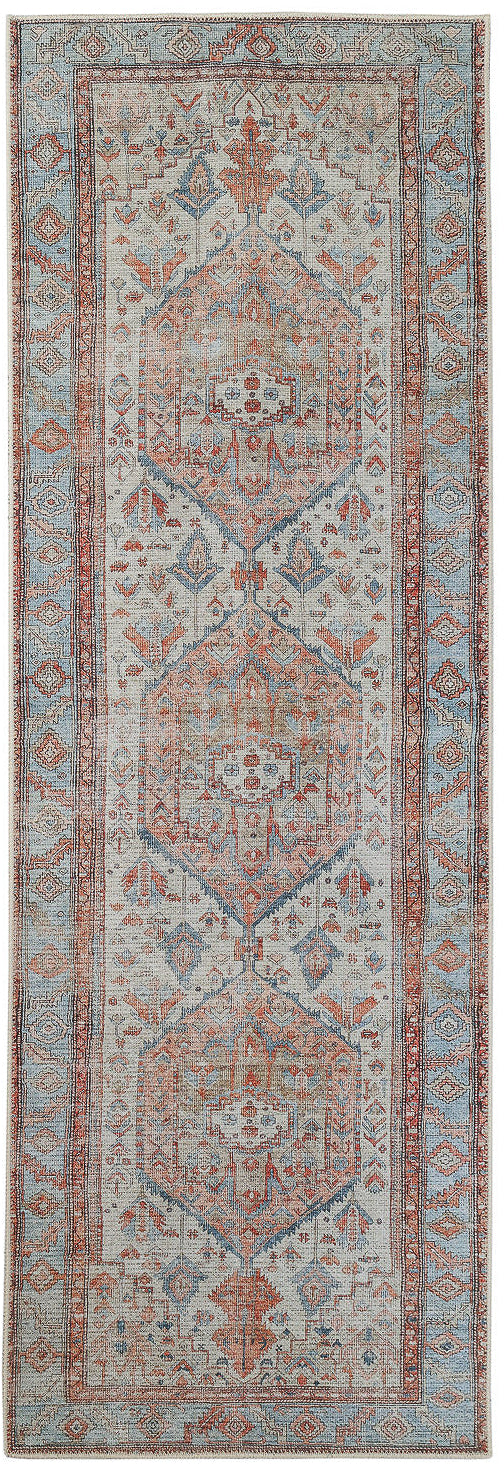 Multicolour bordered vintage style runner