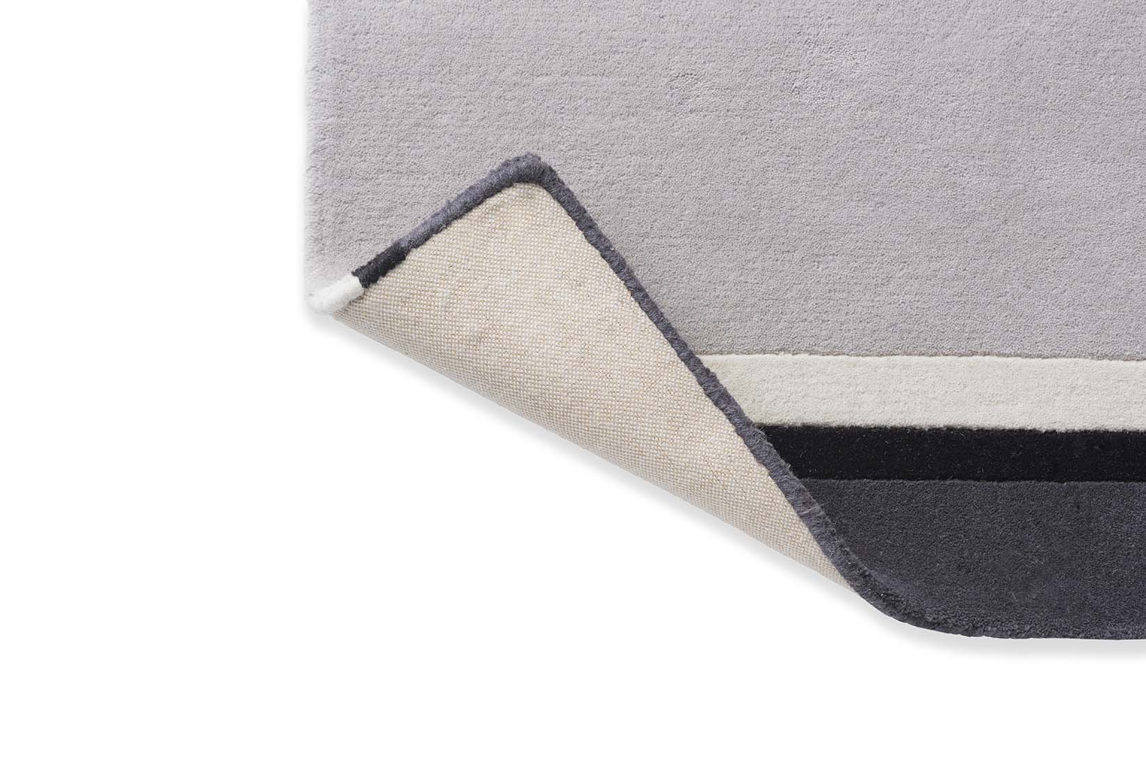 Simple grey and black stripe wool rug

