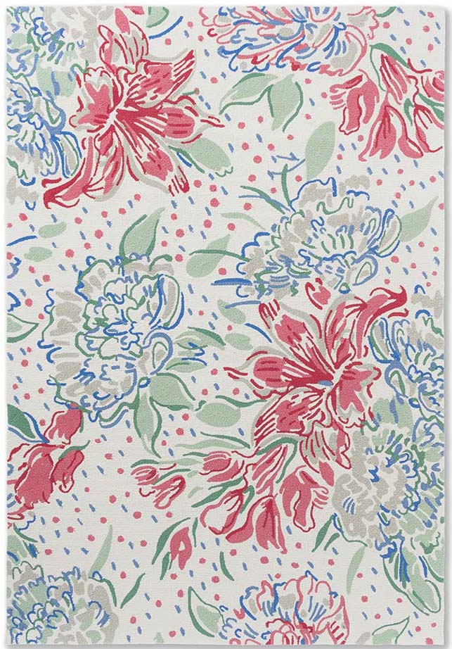 Multicolour floral polypropylene indoor/outdoor rug
