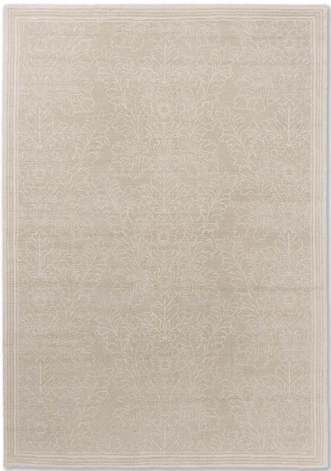 Grey cotton rug in damask pattern
