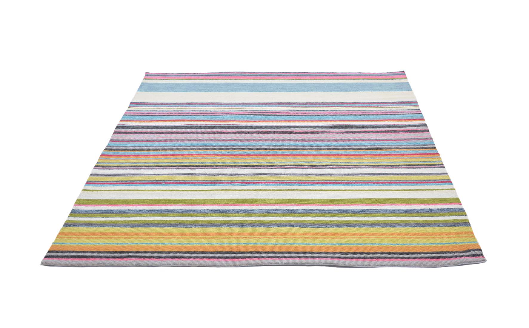 multicolour striped indoor/outdoor rug
