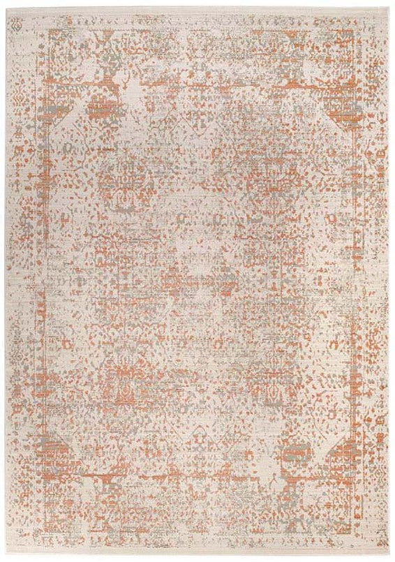 Persian style area rug in pink and grey