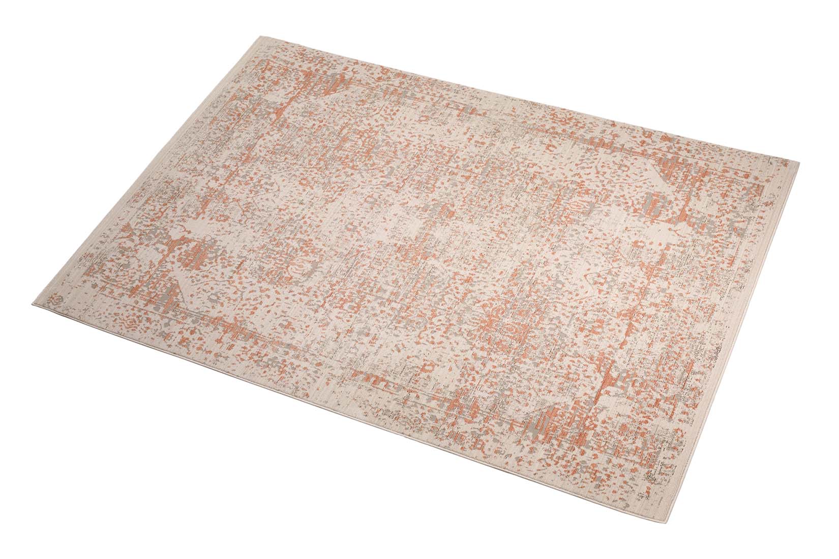 Persian style area rug in pink and grey