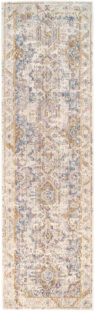 Persian style runner in beige, blue and gold