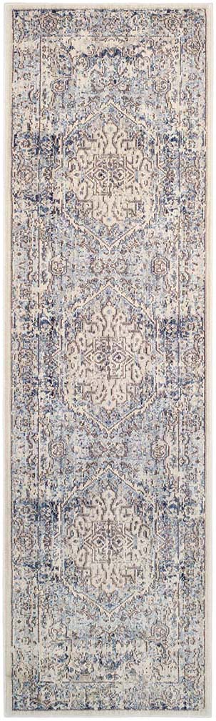 Persian style area rug in blue and grey