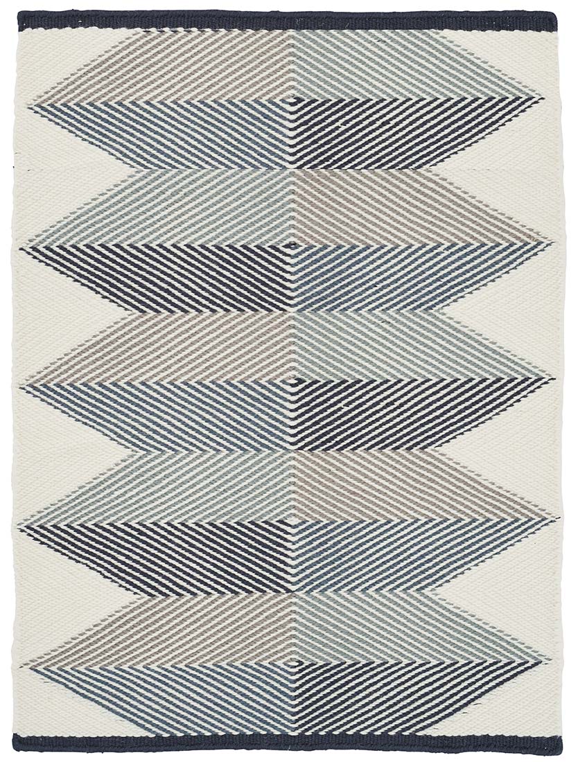 geometric blue wool rug
