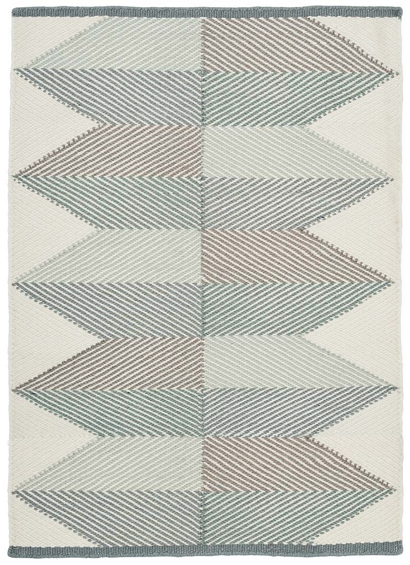 geometric green wool rug
