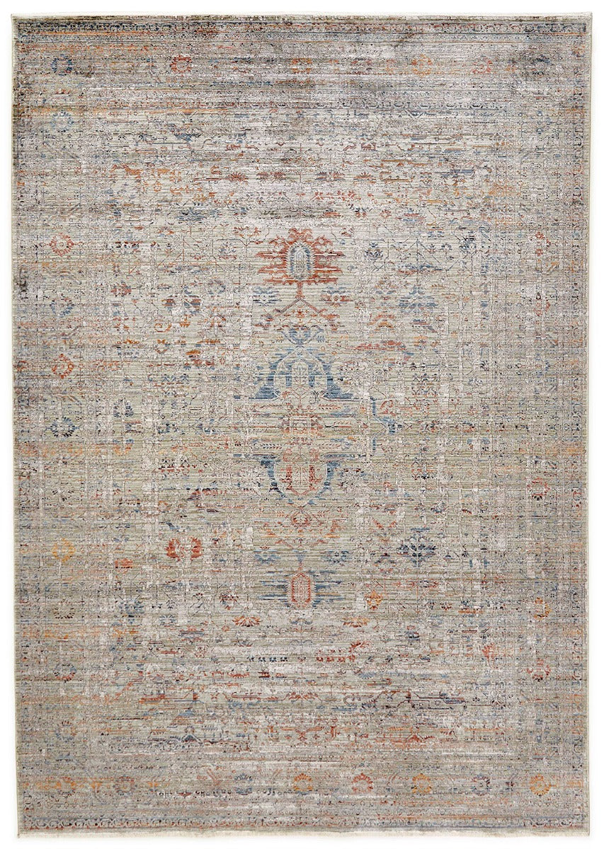 Green heritage area rug with traditional pattern
