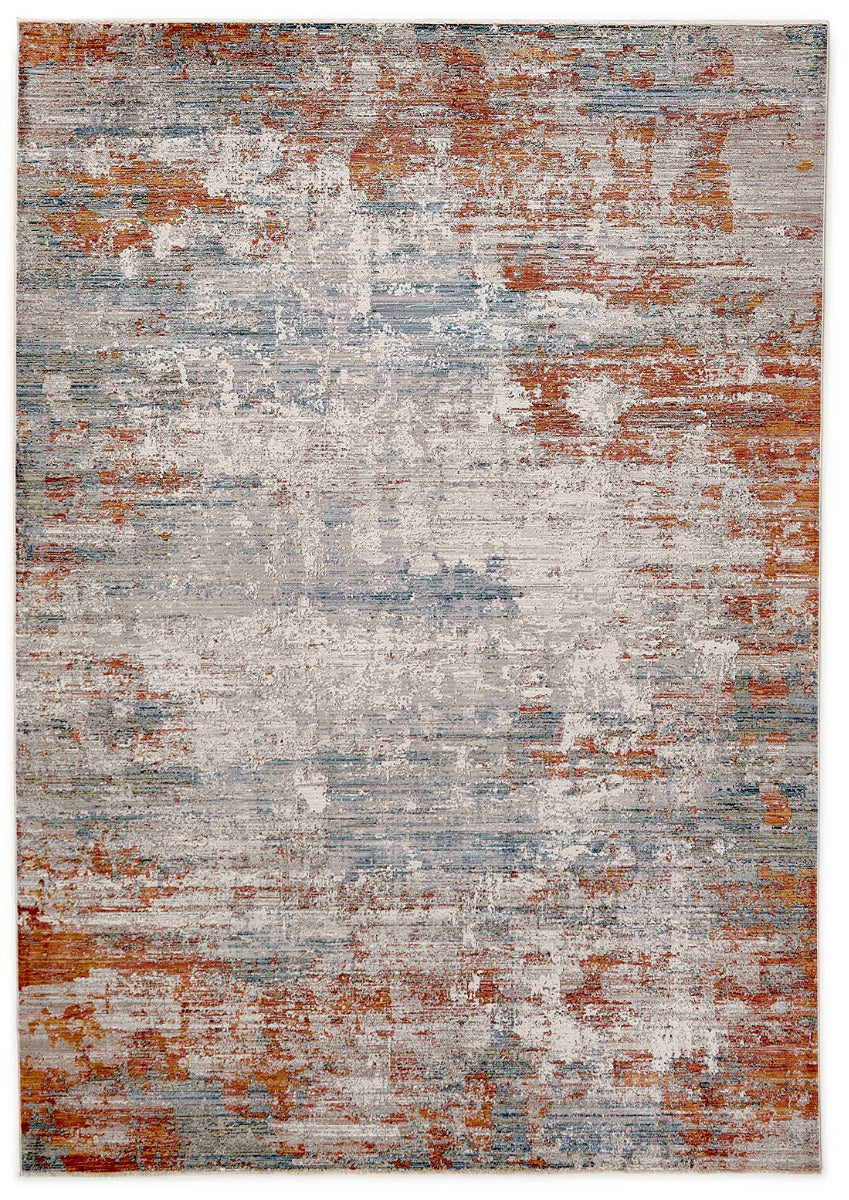 Copper heritage area rug with traditional pattern
