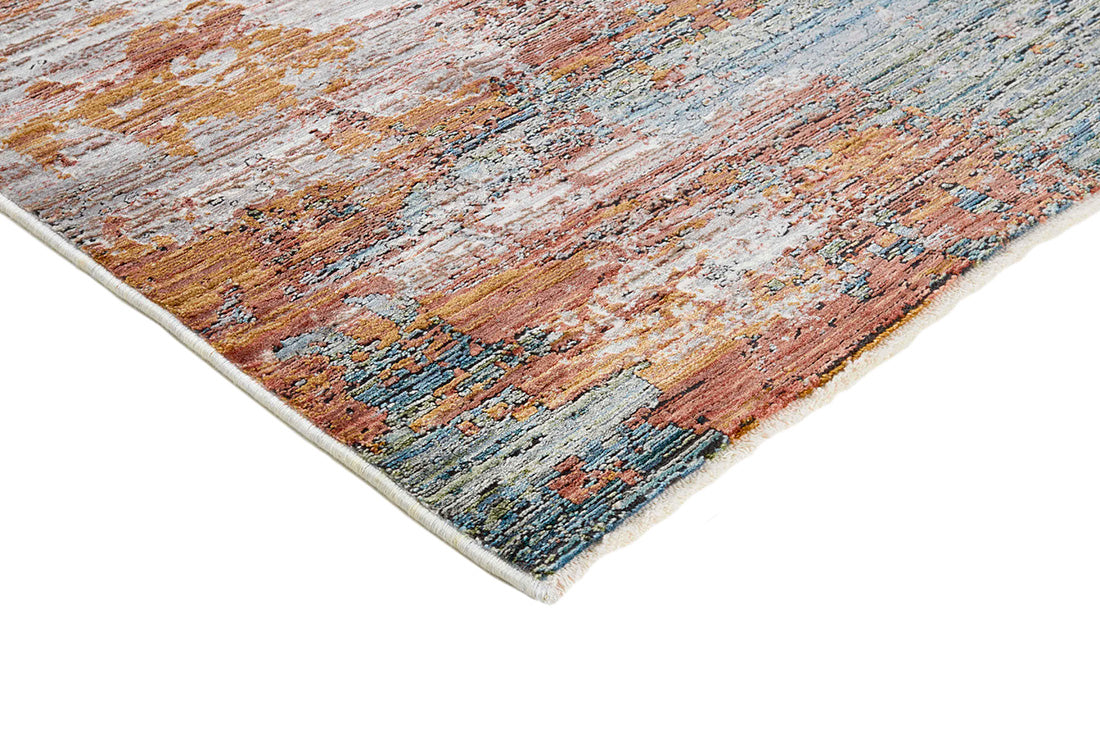 Copper heritage area rug with traditional pattern
