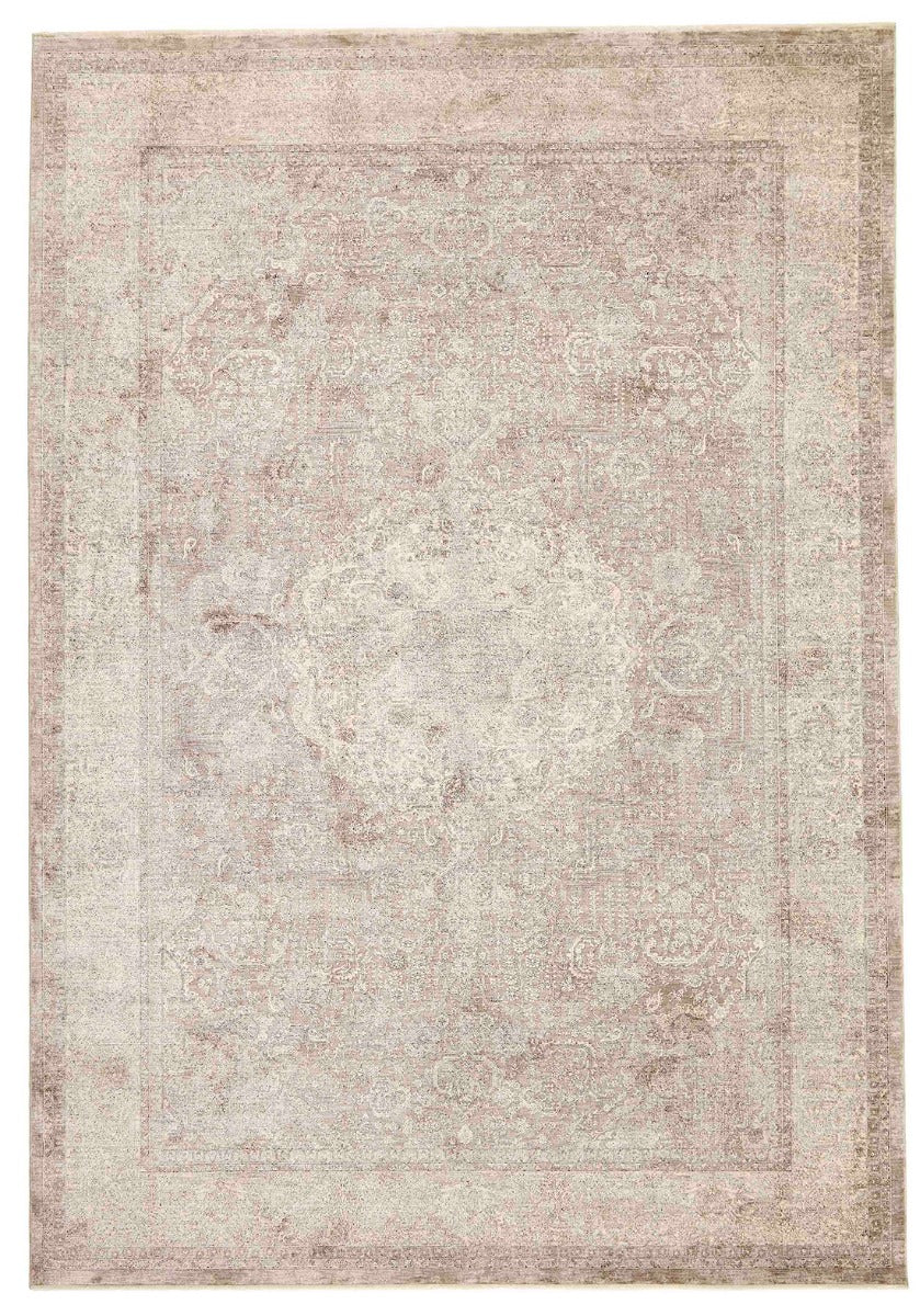 Traditional style rug with beige backing and patterned border design
