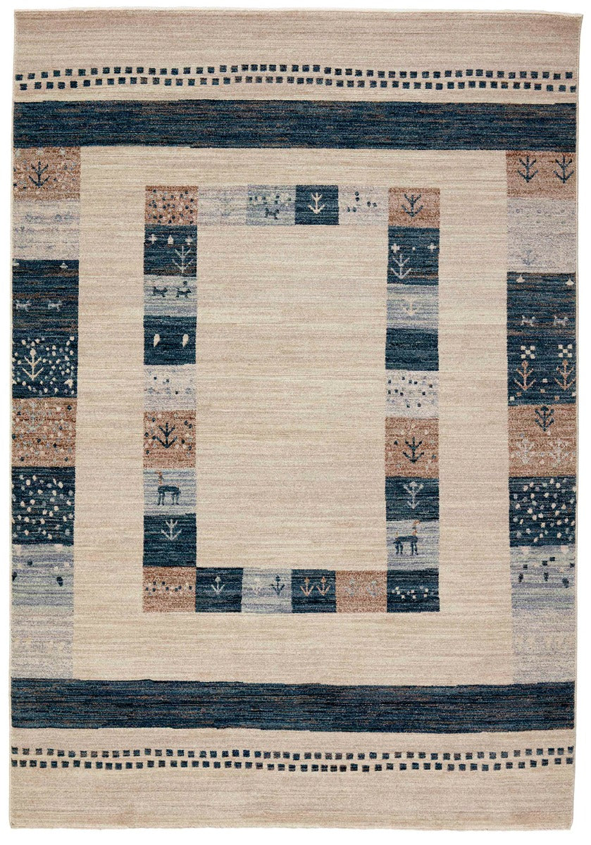 Gabbeh style rug with traditional patterns 
