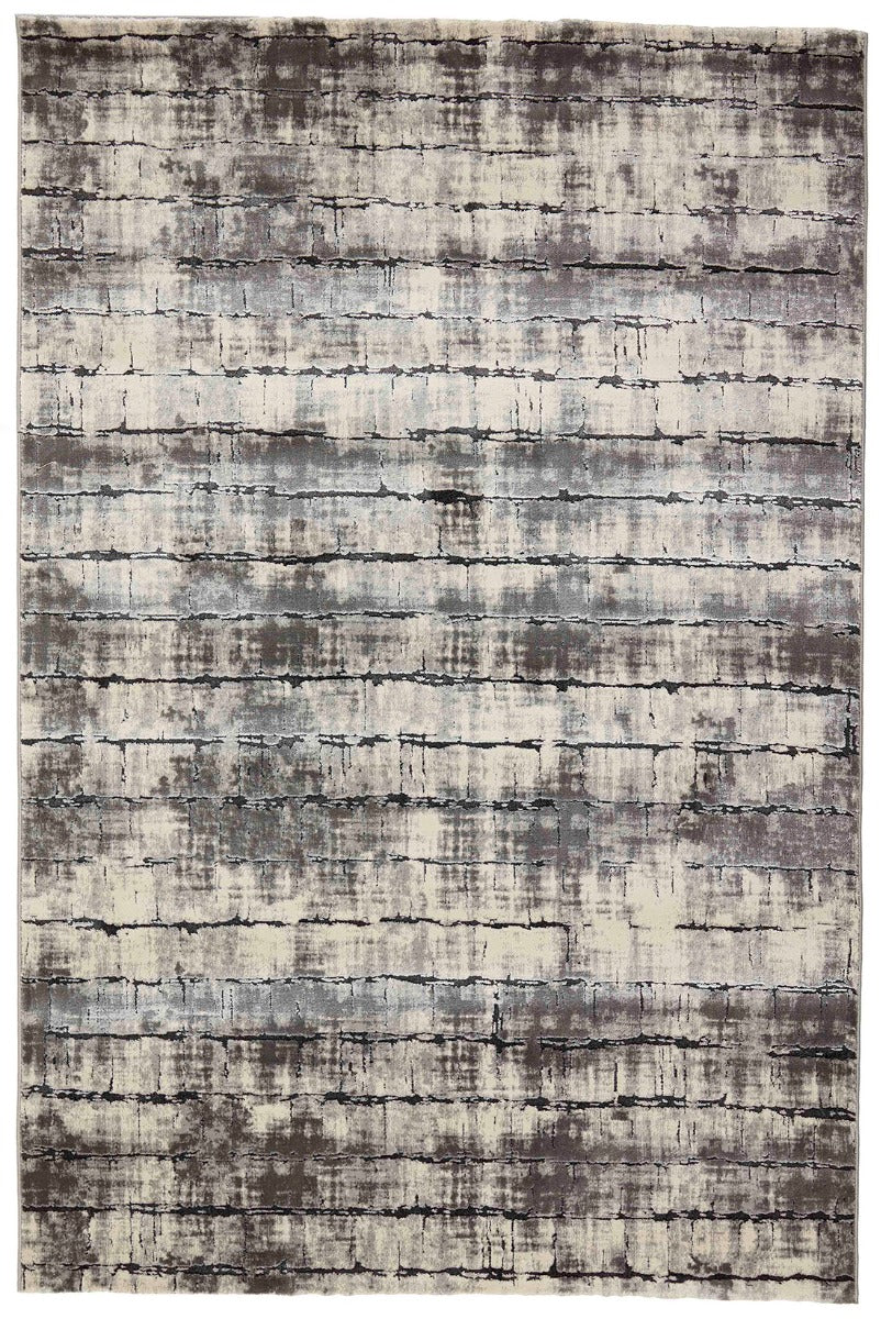Modern style rug with abstract pattern in shades of grey
