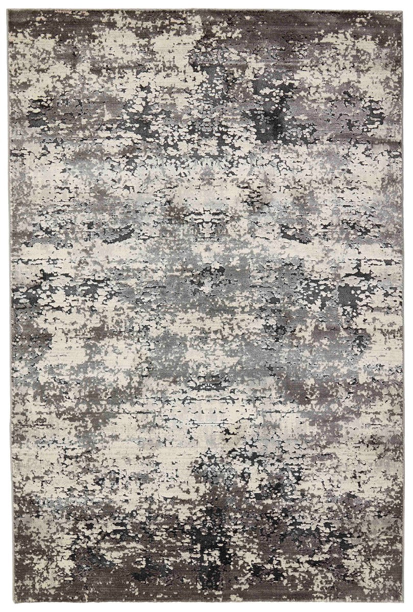 Modern style rug with abstract pattern in shades of grey
