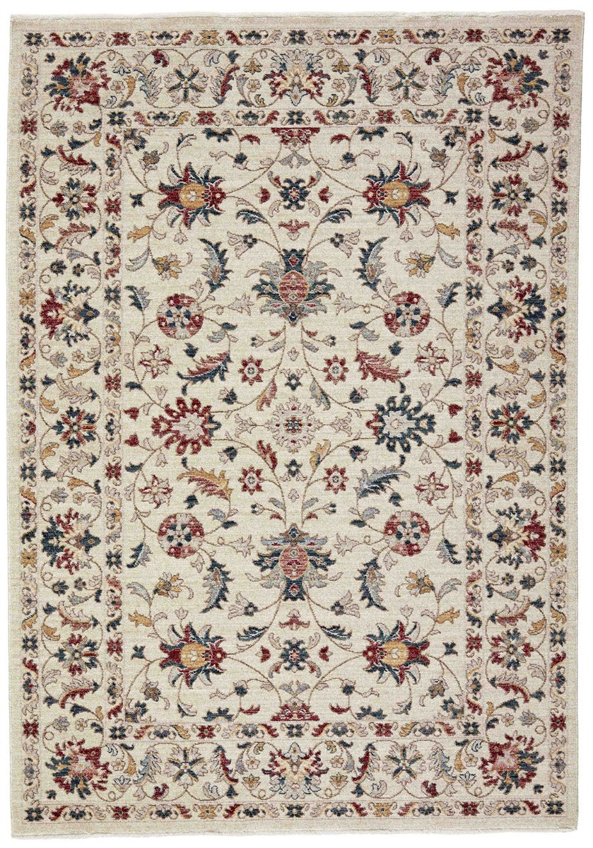 Traditional multicoloured Ziegler-style rug with floral motif